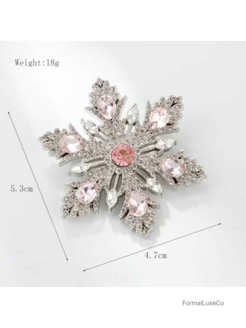 Christmas Snowflake Brooch Women Alloy Steel Rotatable Crystal Party Jewelry